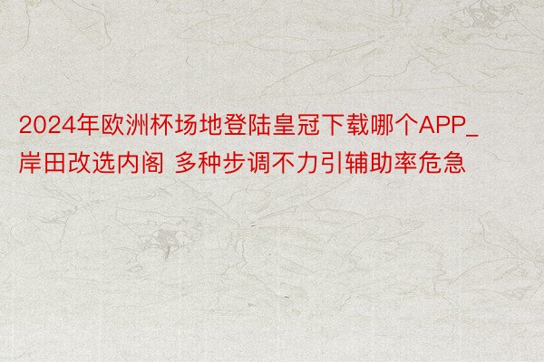 2024年欧洲杯场地登陆皇冠下载哪个APP_岸田改选内阁 多种步调不力引辅助率危急