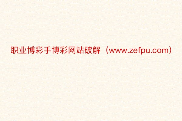 职业博彩手博彩网站破解（www.zefpu.com）